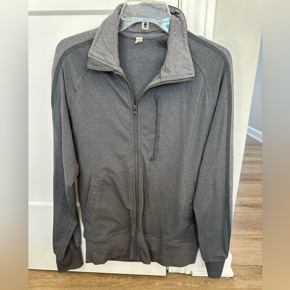 Lululemon Kung Fu Herringbone Trim Full Zip Mock Neck Jacket Athletica Men's S